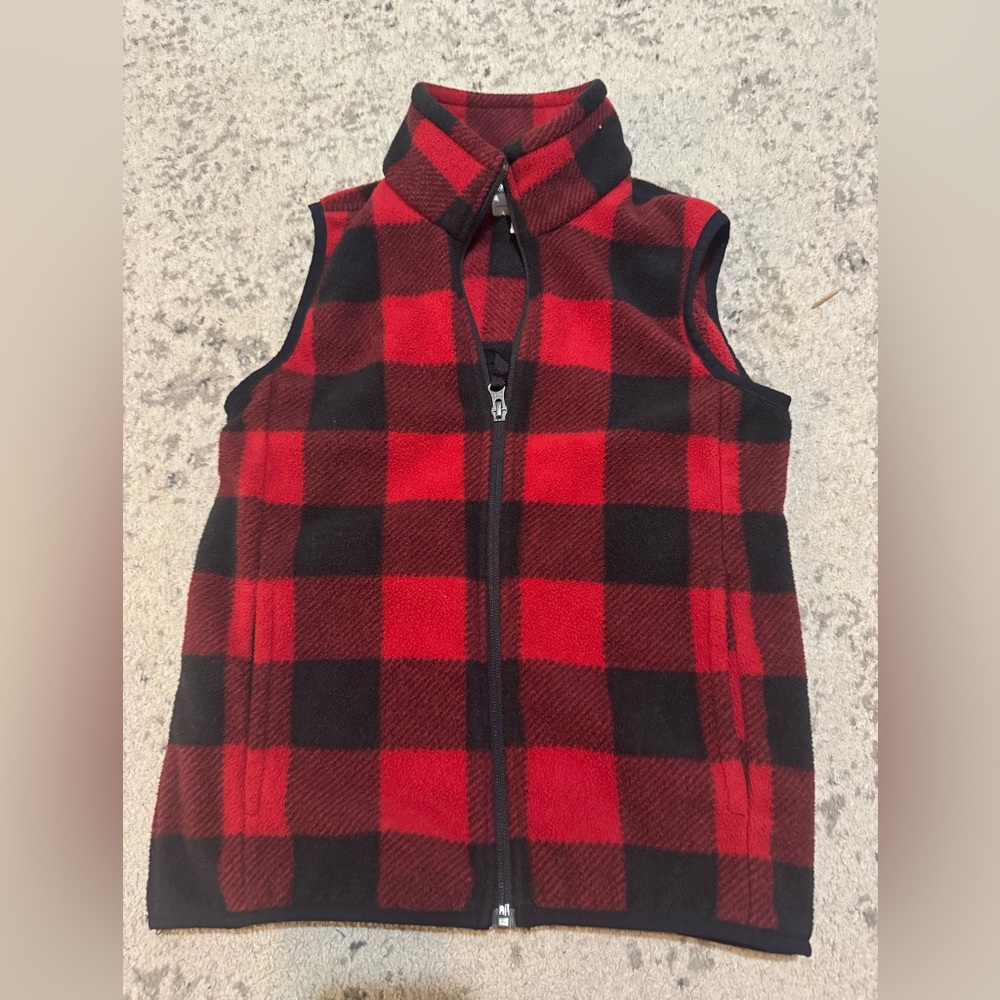 Boys plaid fleece vest